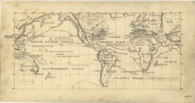 World 1875 Antique Map Replica