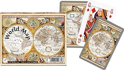 Antique World Map Playing Cards 
