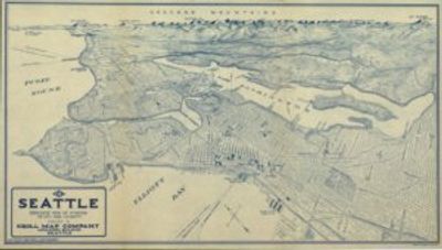 Seattle 1925 Antique Map Replica