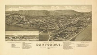 Dayton Washington 1884 Antique Map Replica