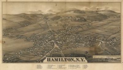 Hamilton New York 1885 Antique Map Replica