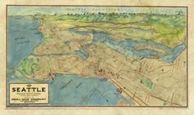 Seattle 1925 Antique Map