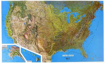 United States Raised Relief Map 3D