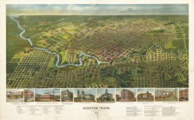 Antique Map of Houston, TX 1891