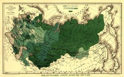 Russia 1890 Antique Map Replica