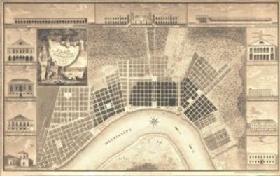 New Orleans Louisiana 1815 Antique Map Replica