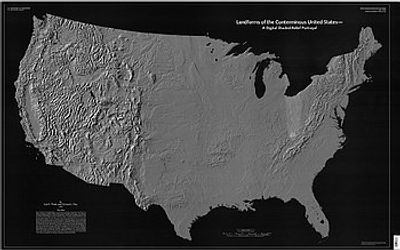 Landforms of the United States Wall Map by USGS