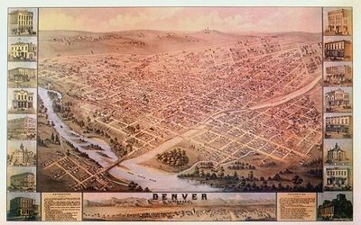Denver 1874 Antique Map