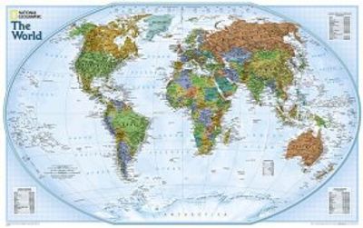 World Wall Map Explorer Classic Blue National Geographic