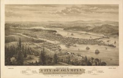 Olympia Washington 1879 Antique Map Replica