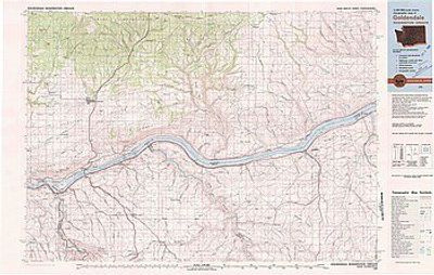 Goldendale Area 1:100K USGS Topo Map