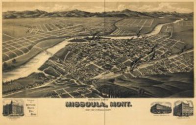 Antique Map of Missoula, MT 1891
