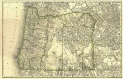 Oregon 1876 Antique Map Replica