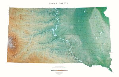 South Dakota State Wall Map l Raven Maps