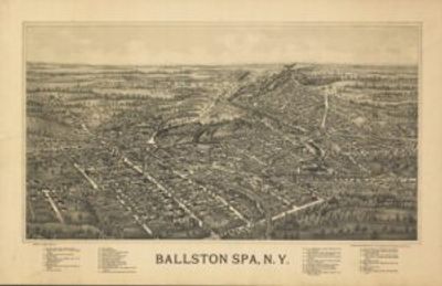 Ballston Spa NY 1890 Wall Antique Replica Map