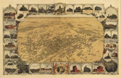 Fresno California Antique Map 1901