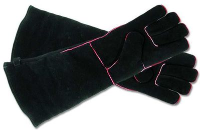 Hearth Gloves, Suede Black and Red