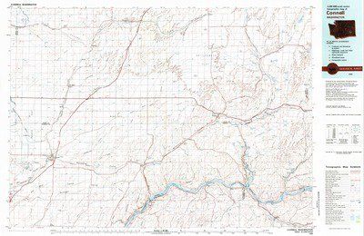 Connell Washington Area USGS Topographic Map 1 to 100k scale