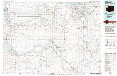 Priest Rapids Washington Area USGS Topographic Map 1 to 100k Scale