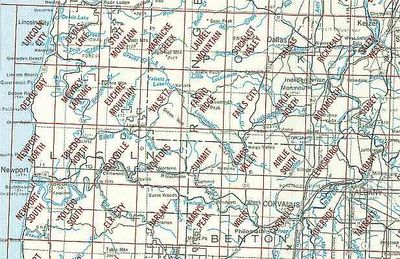 Corvallis (& Newport) OR Area USGS 1:24K Topo Map Index
