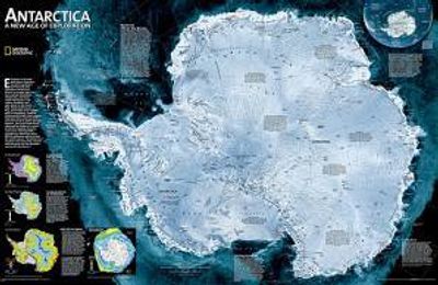 Antarctica Satellite Wall Map National Geographic