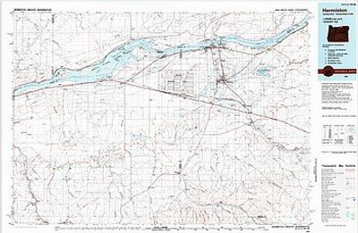 Hermiston OR Area USGS 1:100K Topo Map