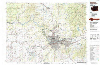 Spokane Area USGS 1:100K Topographic Map