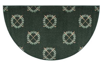 Golf Game Crossed Clubs on Green Half Round Olefin Rug