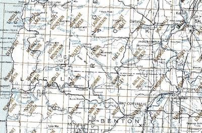 Corvallis Oregon Index for USGS Topo Maps 7.5 1:24K Detail