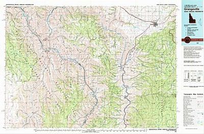 Grangeville Area USGS Topographic Map 1:100K