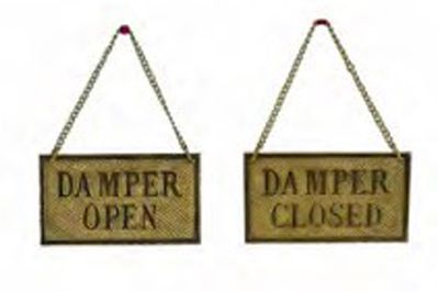 Damper Open/Closed Sign