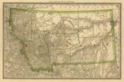 Antique Map of Montana 1881