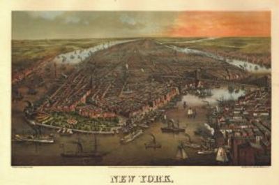 New York City 1873 Antique Map Replica