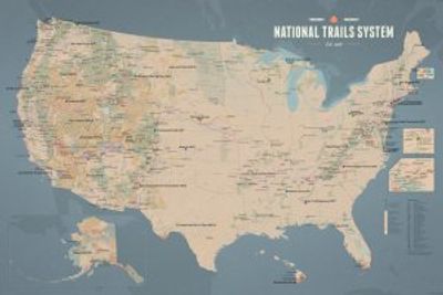 US National Trails Wall Map Best Ever Poster