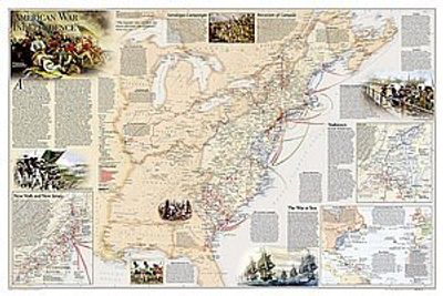 Revolutionary War Wall Map National Geographic Front Side