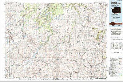 Rosalia Washington USGS Topographic Map 1 to 100k Scale