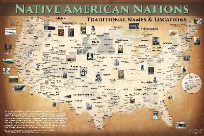 Native American Nations Wall Map Poster Tribal Nations Detail