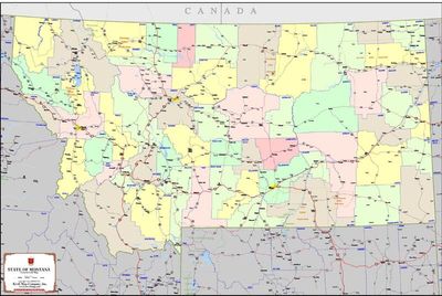Montana Wall Map by Kroll