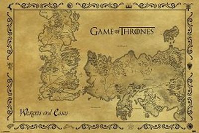 Game of Thrones Westeros and Essos Wall Map Poster