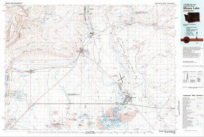 Moses Lake Area USGS 1:100K Topographic Map