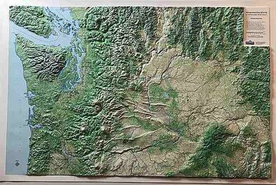 Washington State Raised Relief Map 3D