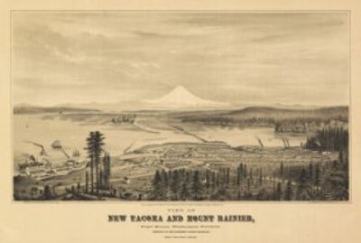Tacoma Washington 1878 Antique Map Replica