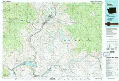 Omak Area 1:100K USGS Topo Map