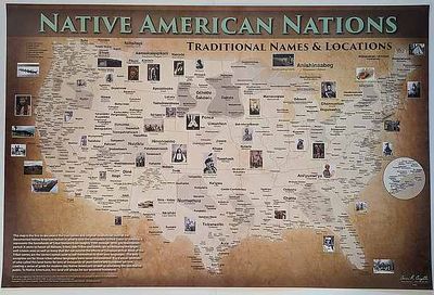 Native American Nations United States Wall Map