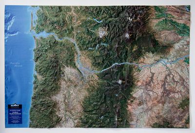 Portland, Oregon; Pacific Northwest Raised Relief Map