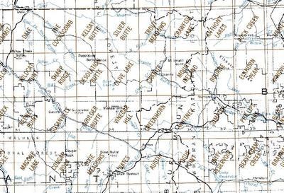 Bates Oregon Area Index for USGS 1 to 24k Topographic Hiking Maps