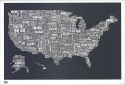United States Type Map - Slate