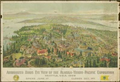 Alaska Yukon Exposition 1909 Antique Map Replica