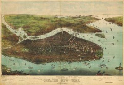 New York City 1905 Antique Map Replica