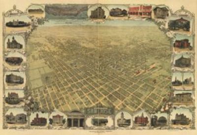 San Jose California 1901 Antique Map Replica